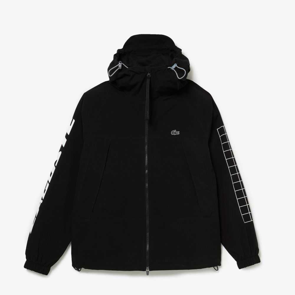 Lacoste Branded Twill Jacket Black | IVB-572960