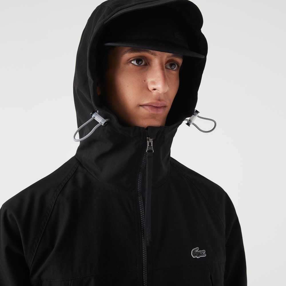 Lacoste Branded Twill Jacket Black | IVB-572960