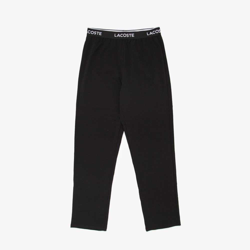 Lacoste Branded Waist Pajama Pants Black | CFM-546218