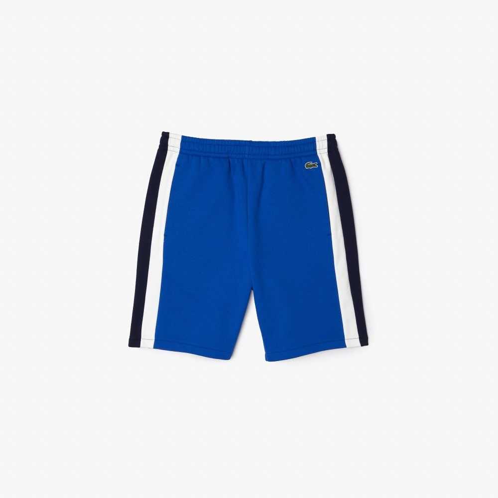 Lacoste Brushed Fleece Colorblock Shorts Blue / Navy Blue / White | UXV-089276