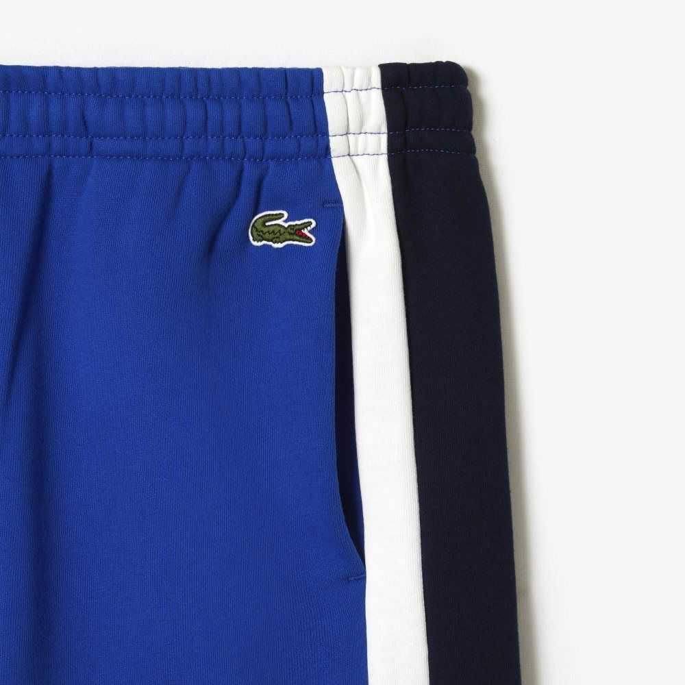 Lacoste Brushed Fleece Colorblock Shorts Blue / Navy Blue / White | UXV-089276