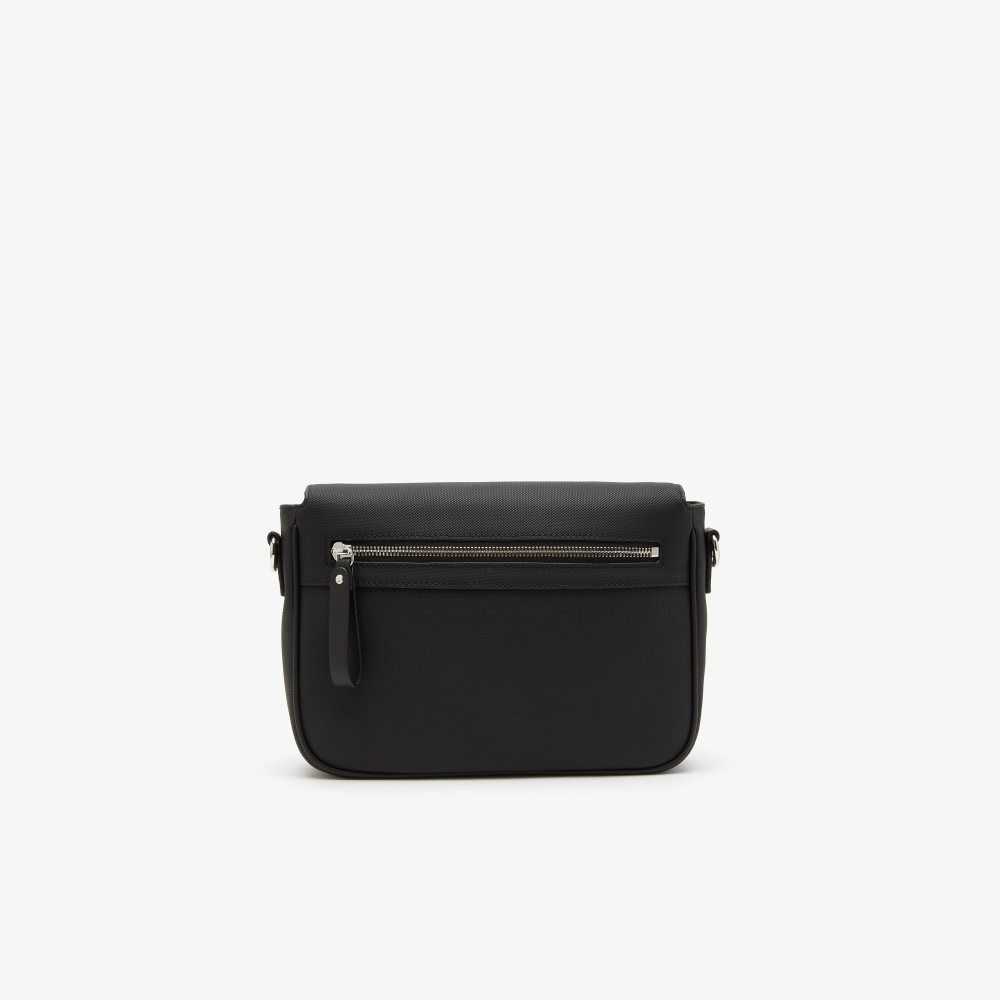 Lacoste Buckle Fastened Messenger Bag Black | TSQ-298574