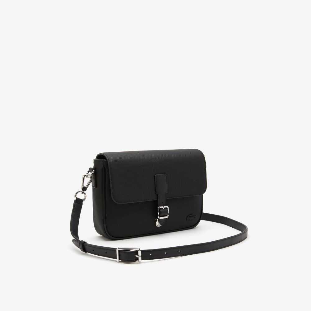 Lacoste Buckle Fastened Messenger Bag Black | TSQ-298574