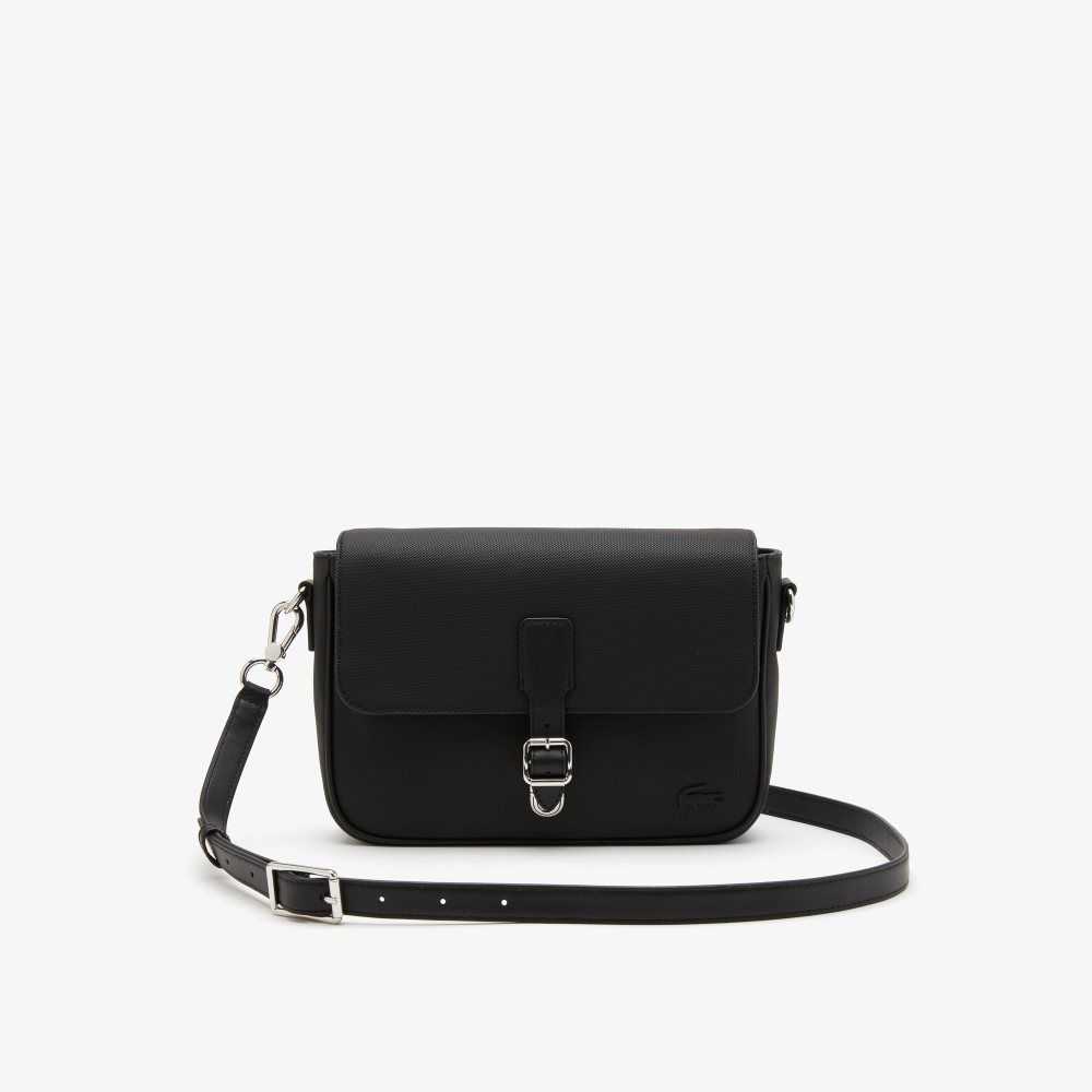 Lacoste Buckle Fastened Messenger Bag Black | TSQ-298574