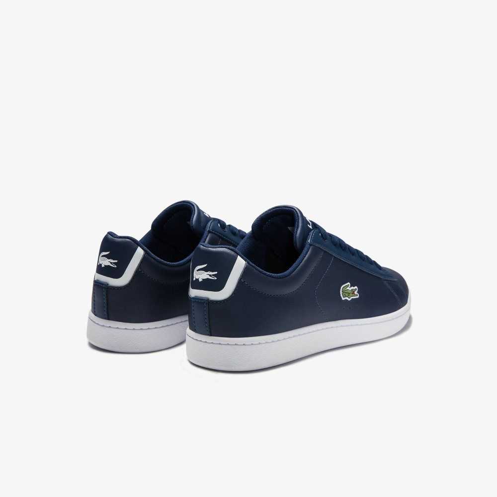 Lacoste Carnaby Evo Mesh-lined Leather Sneakers Nvy | ILP-728401