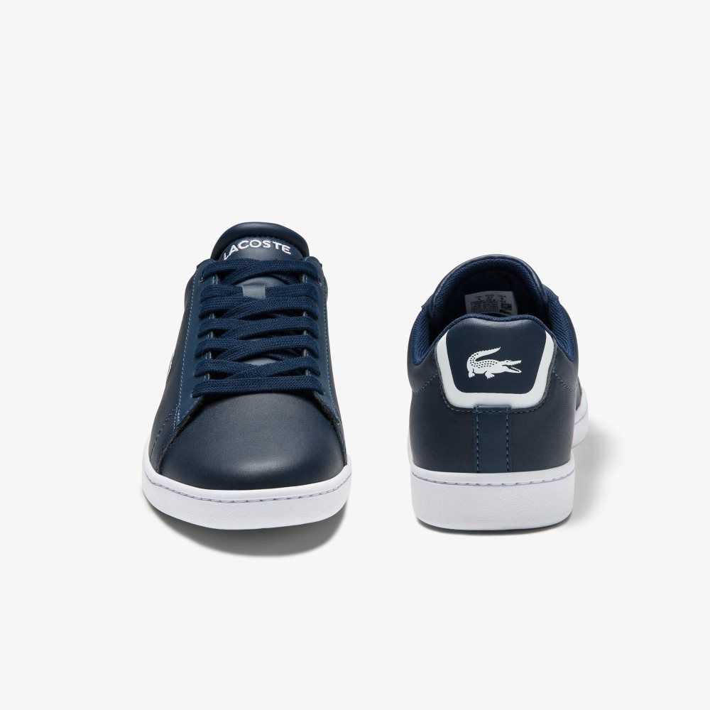 Lacoste Carnaby Evo Mesh-lined Leather Sneakers Nvy | ILP-728401