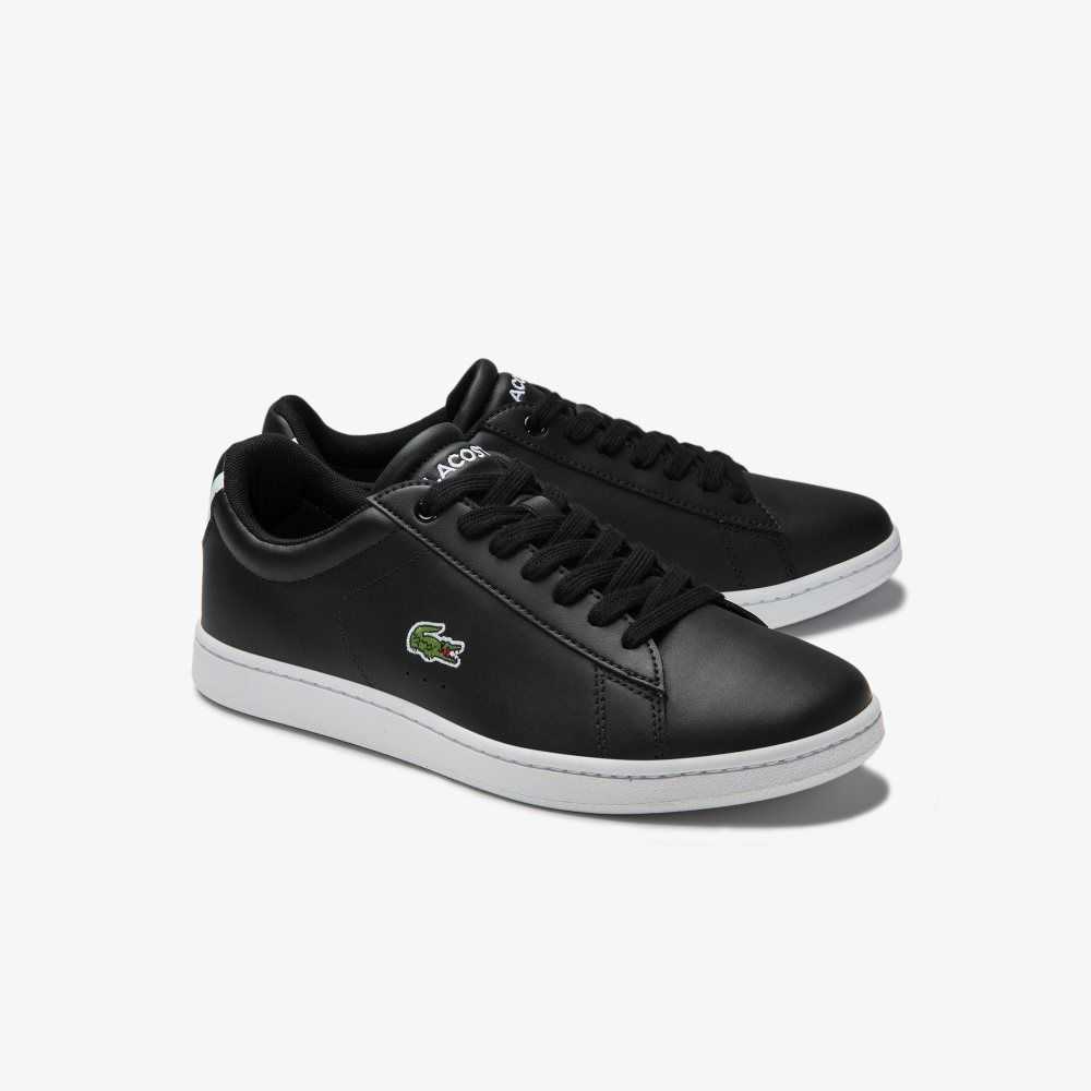 Lacoste Carnaby Evo Mesh-lined Leather Sneakers Blk | MNZ-918765