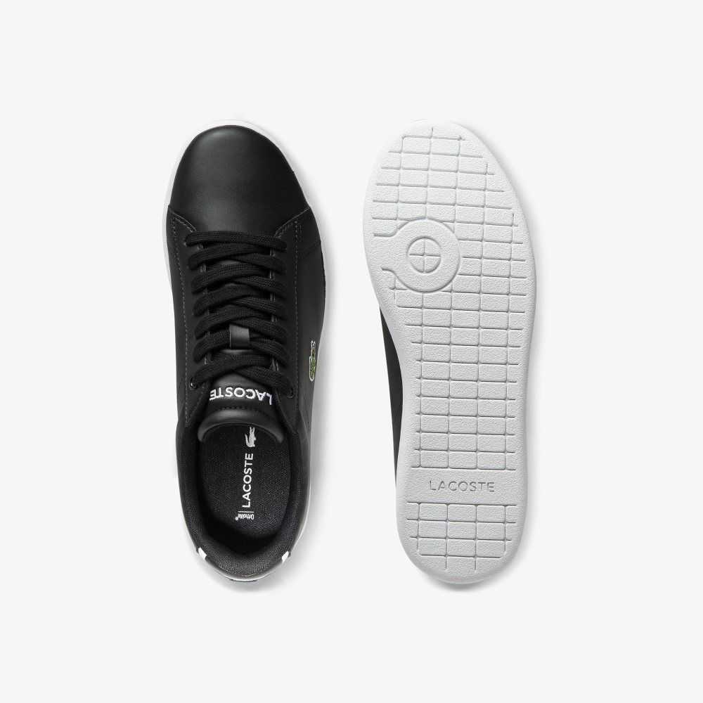 Lacoste Carnaby Evo Mesh-lined Leather Sneakers Blk | MNZ-918765