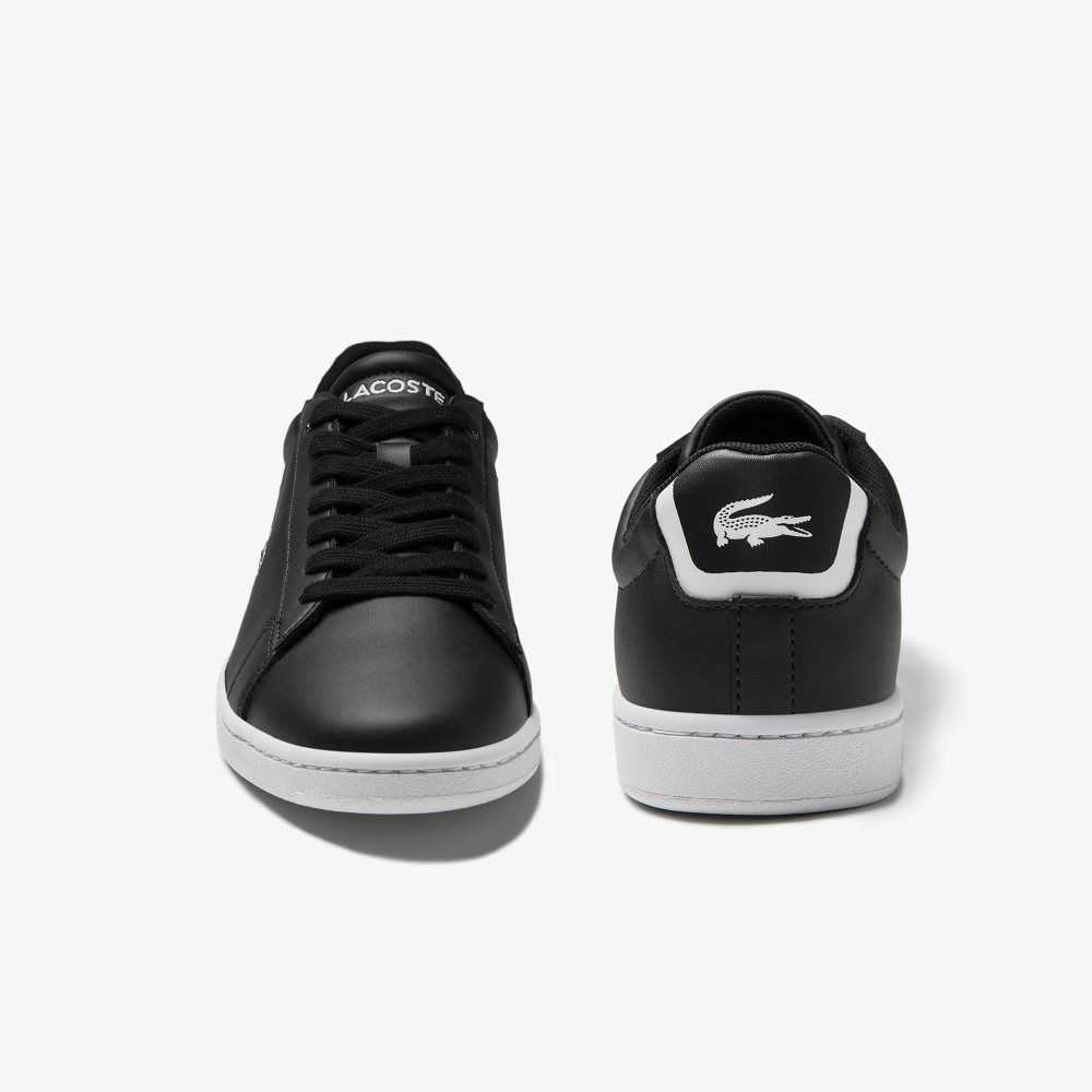 Lacoste Carnaby Evo Mesh-lined Leather Sneakers Blk | MNZ-918765