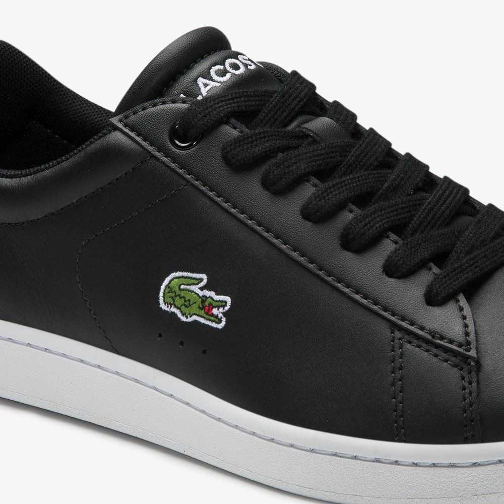 Lacoste Carnaby Evo Mesh-lined Leather Sneakers Blk | MNZ-918765