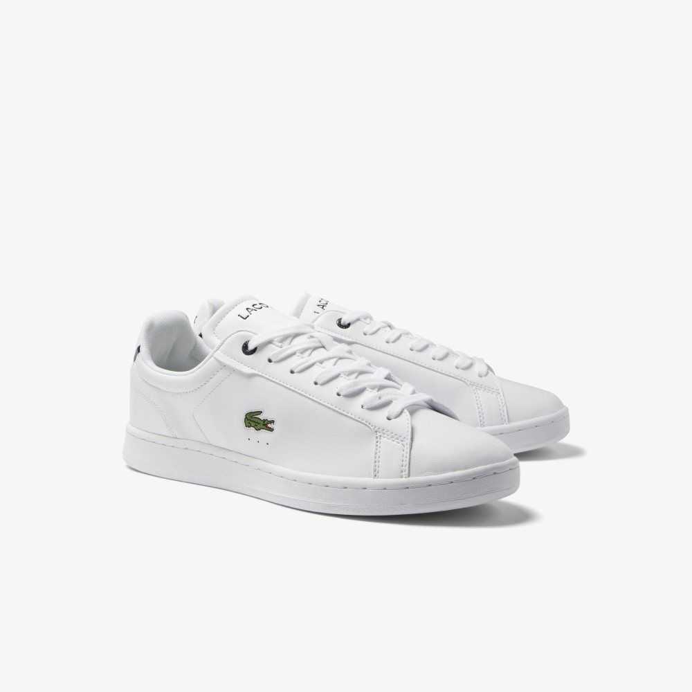 Lacoste Carnaby Pro BL Leather Tonal Sneakers White / Navy | PSH-803759