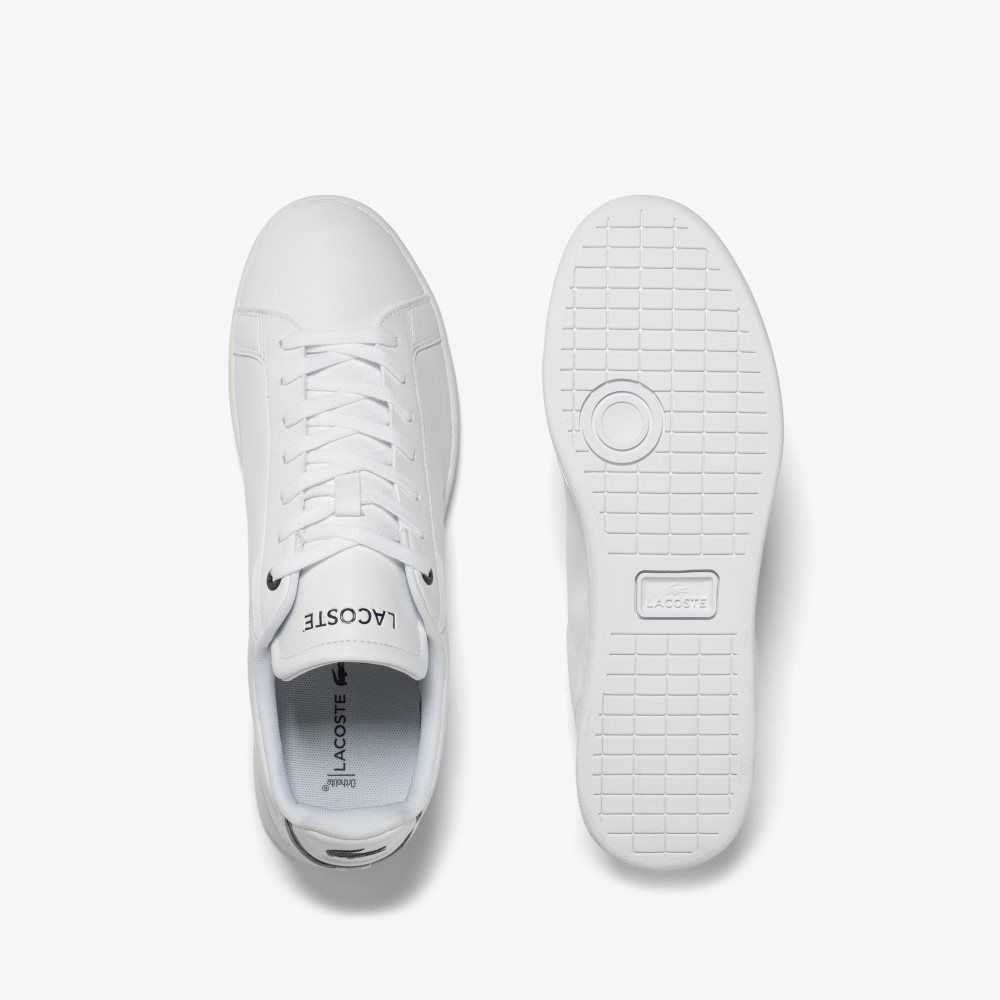 Lacoste Carnaby Pro BL Leather Tonal Sneakers White / Navy | PSH-803759