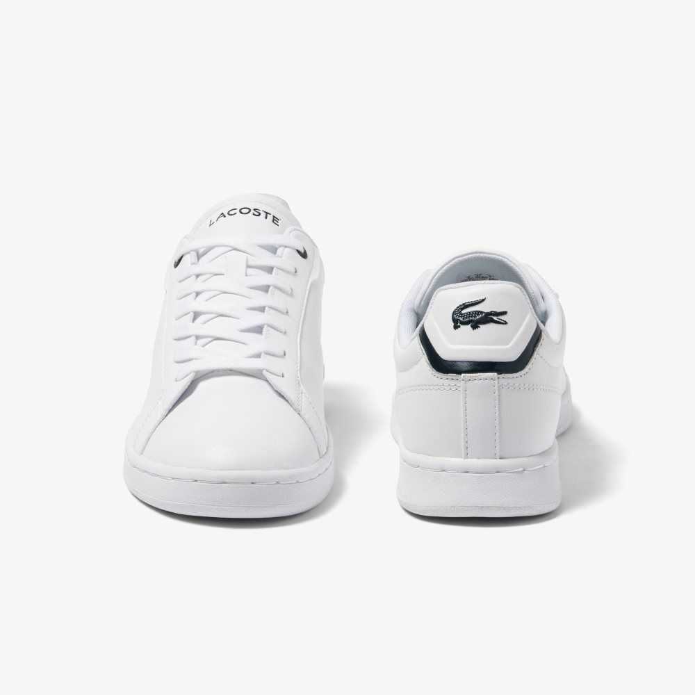 Lacoste Carnaby Pro BL Leather Tonal Sneakers White / Navy | PSH-803759