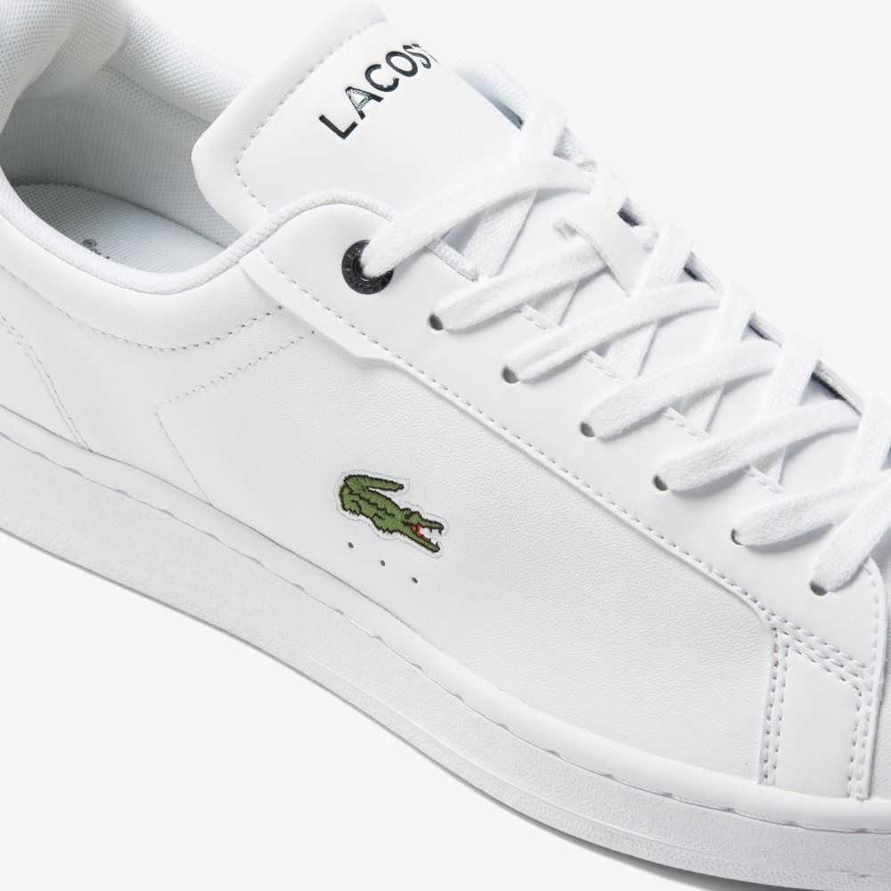 Lacoste Carnaby Pro BL Leather Tonal Sneakers White / Navy | PSH-803759