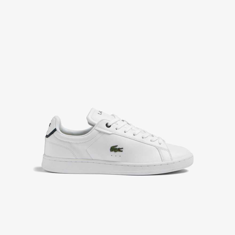 Lacoste Carnaby Pro BL Leather Tonal Sneakers White / Navy | PSH-803759