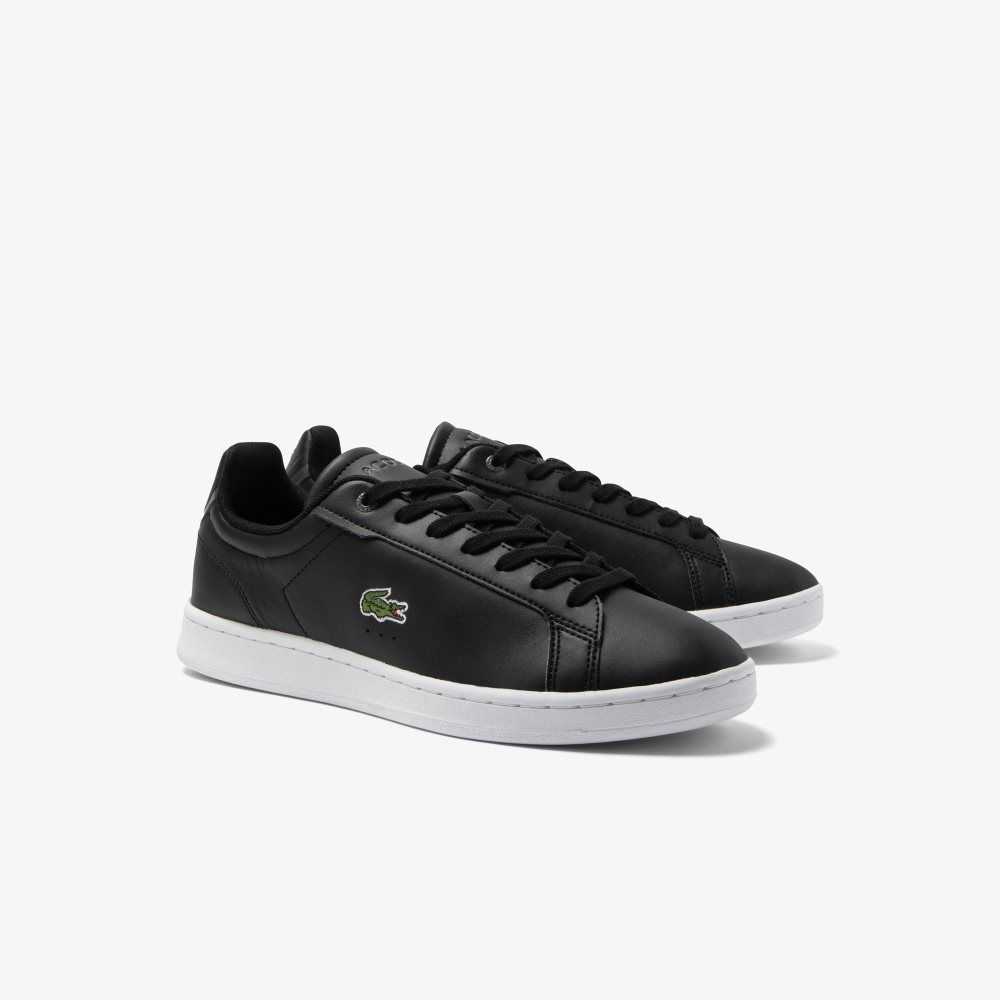 Lacoste Carnaby Pro BL Leather Tonal Sneakers Black/White | ZFY-308964