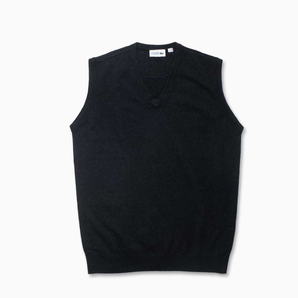 Lacoste Cashmere Sweater Vest Black | NAJ-614572