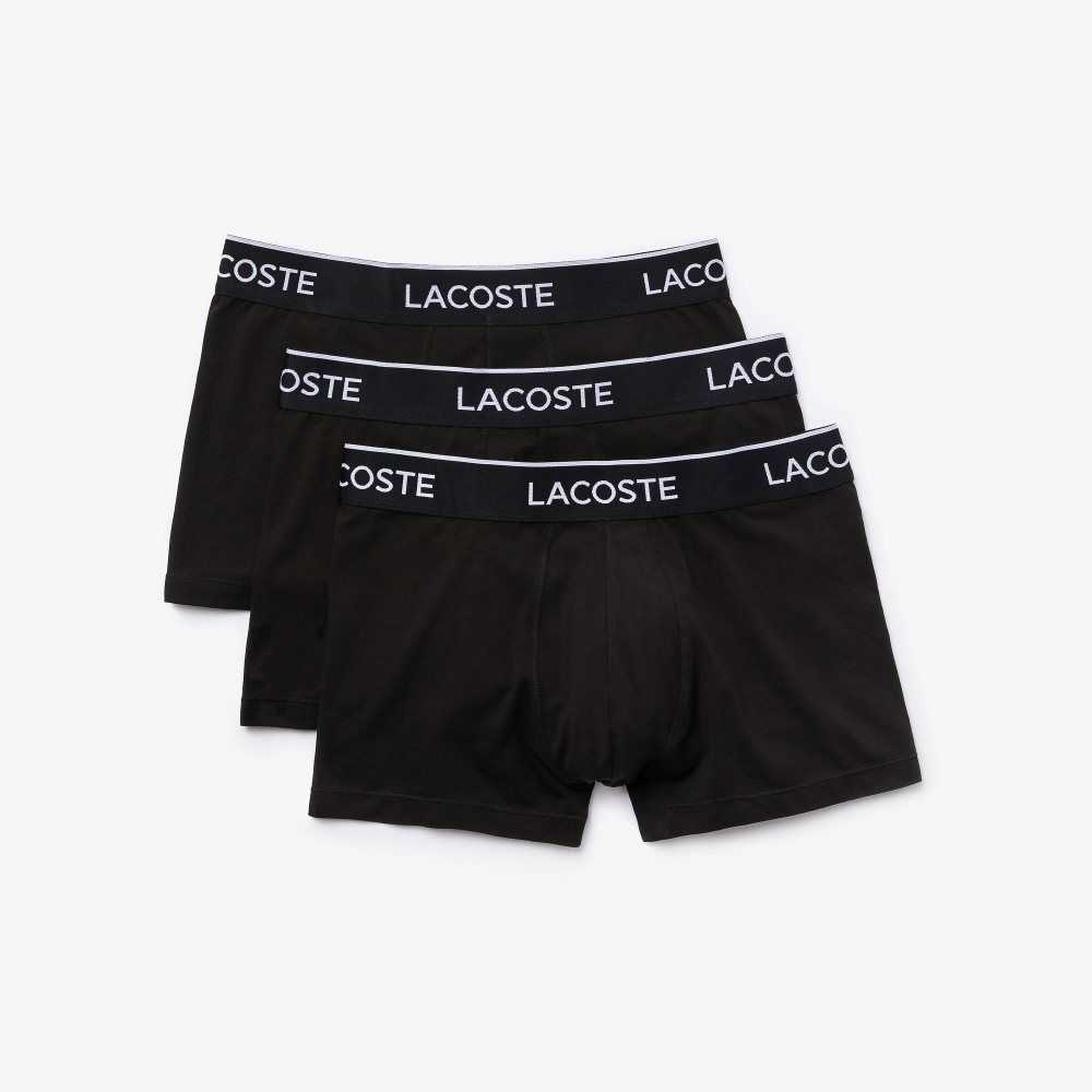 Lacoste Casual Boxer Brief 3-Pack Black | GLV-609324