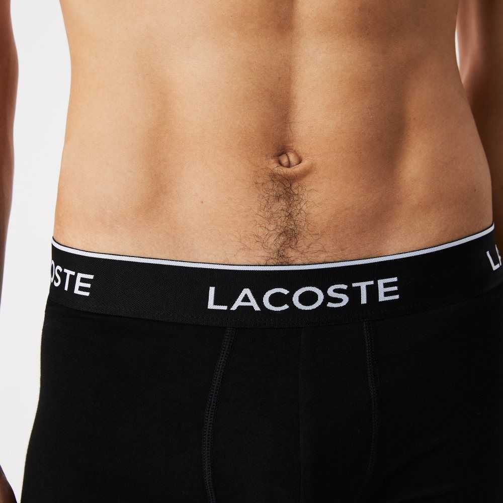 Lacoste Casual Boxer Brief 3-Pack Black / White / Grey Chine | VFJ-608473