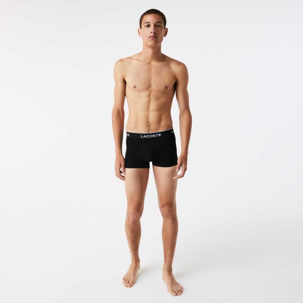 Lacoste Casual Boxer Brief 3-Pack Black / White / Grey Chine | VFJ-608473