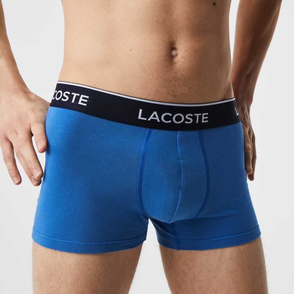 Lacoste Casual Boxer Brief 3-Pack Blue / Grey Chine | QYN-576903