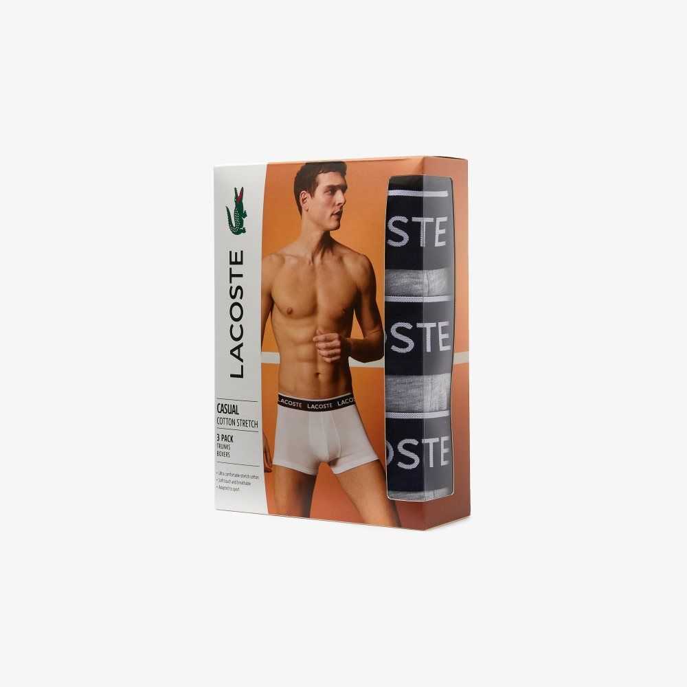 Lacoste Casual Boxer Brief 3-Pack Grey Chine | WTC-638041