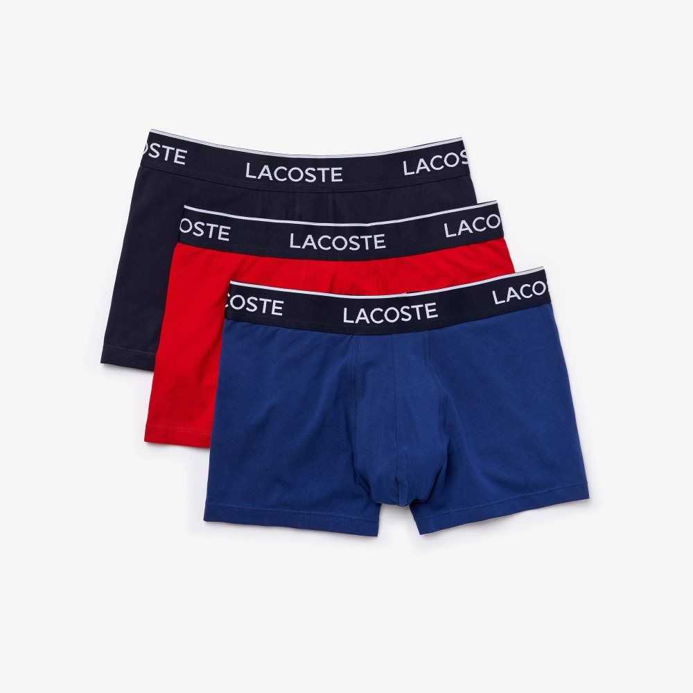 Lacoste Casual Boxer Brief 3-Pack Navy Blue / Red / Navy Blue | XTD-902734