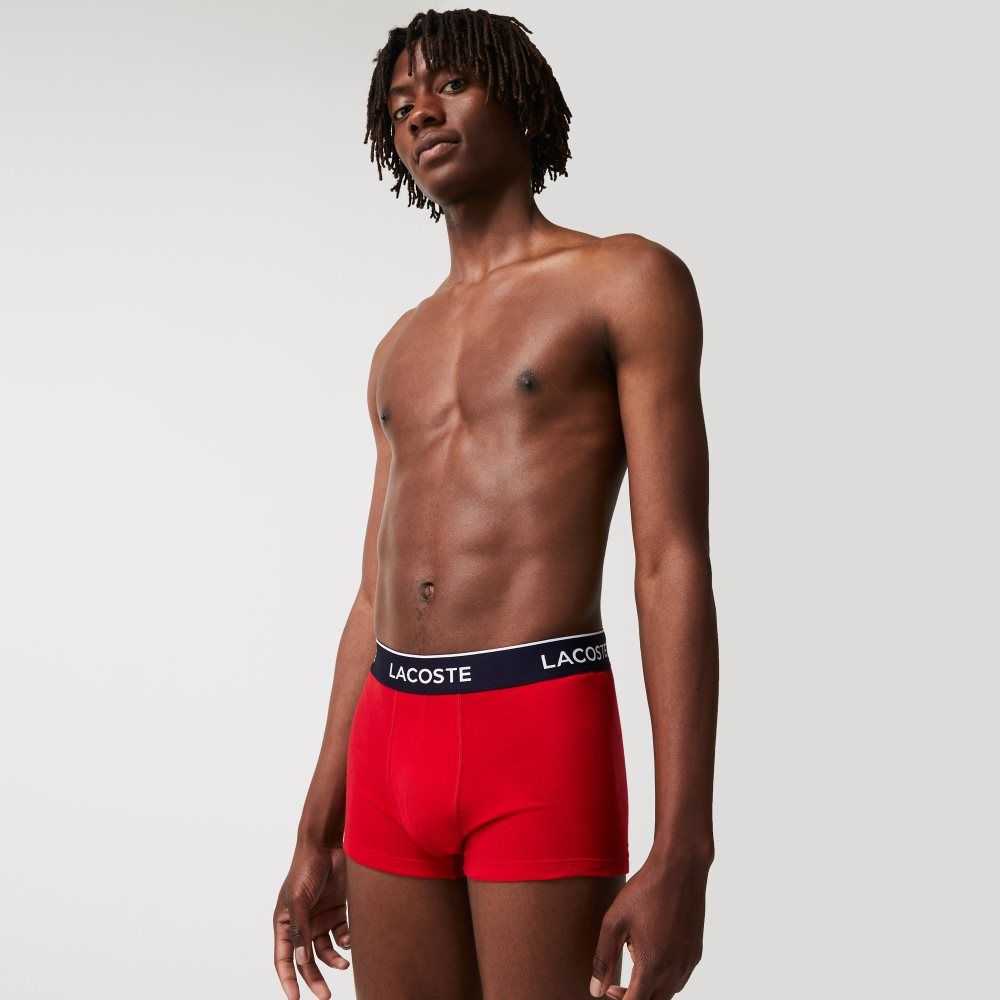 Lacoste Casual Boxer Brief 3-Pack Navy Blue / Red / Navy Blue | XTD-902734