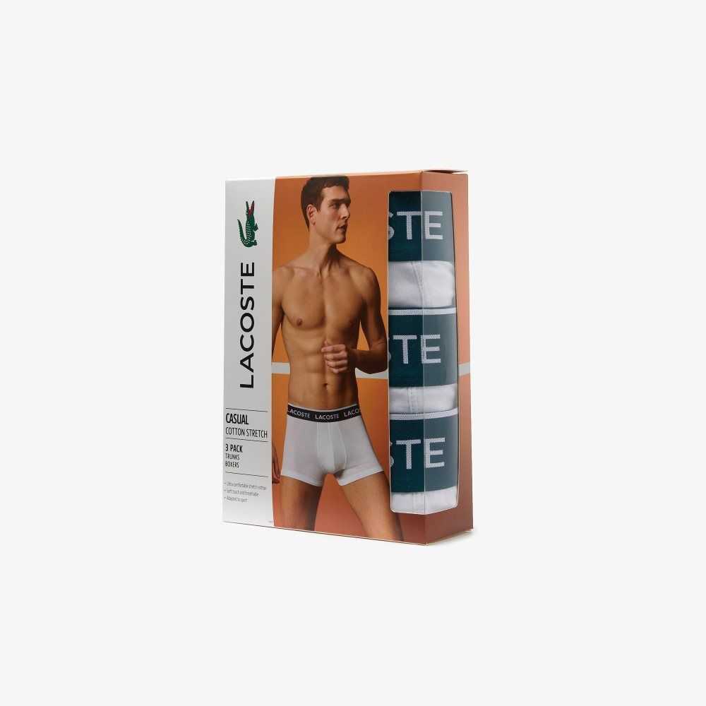 Lacoste Casual Boxer Brief 3-Pack White | NBK-052698