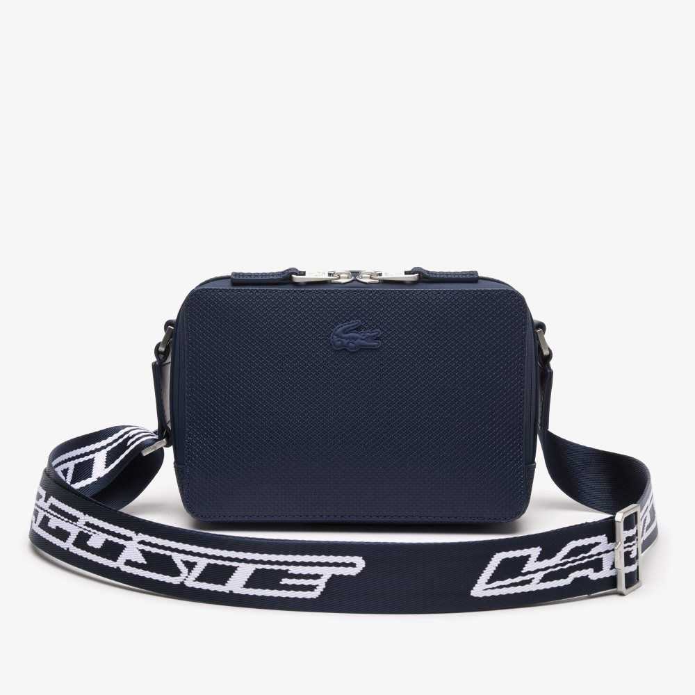 Lacoste Chantaco Logo Strap Bag Bleu Nuit Blanc | QUA-395482