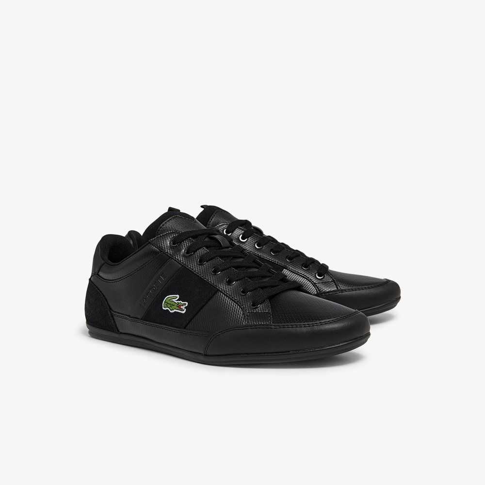 Lacoste Chaymon BL Leather Tonal Sneakers Blk/Blk | HBY-305248