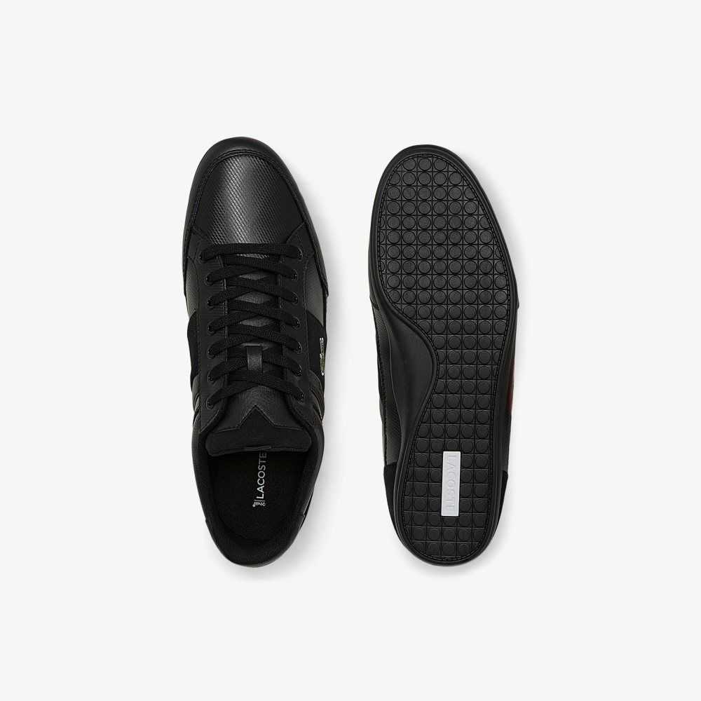 Lacoste Chaymon BL Leather Tonal Sneakers Blk/Blk | HBY-305248