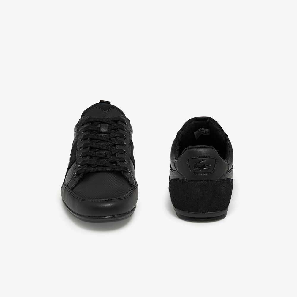 Lacoste Chaymon BL Leather Tonal Sneakers Blk/Blk | HBY-305248