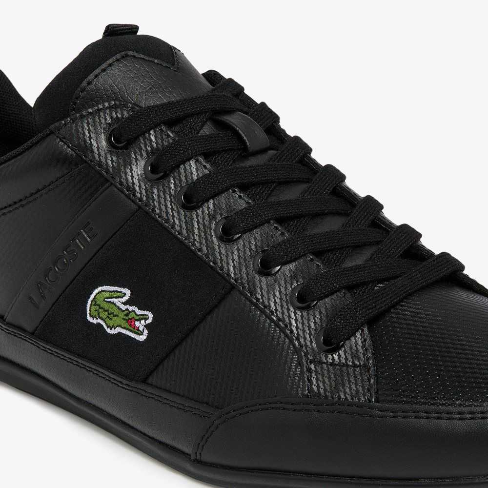 Lacoste Chaymon BL Leather Tonal Sneakers Blk/Blk | HBY-305248