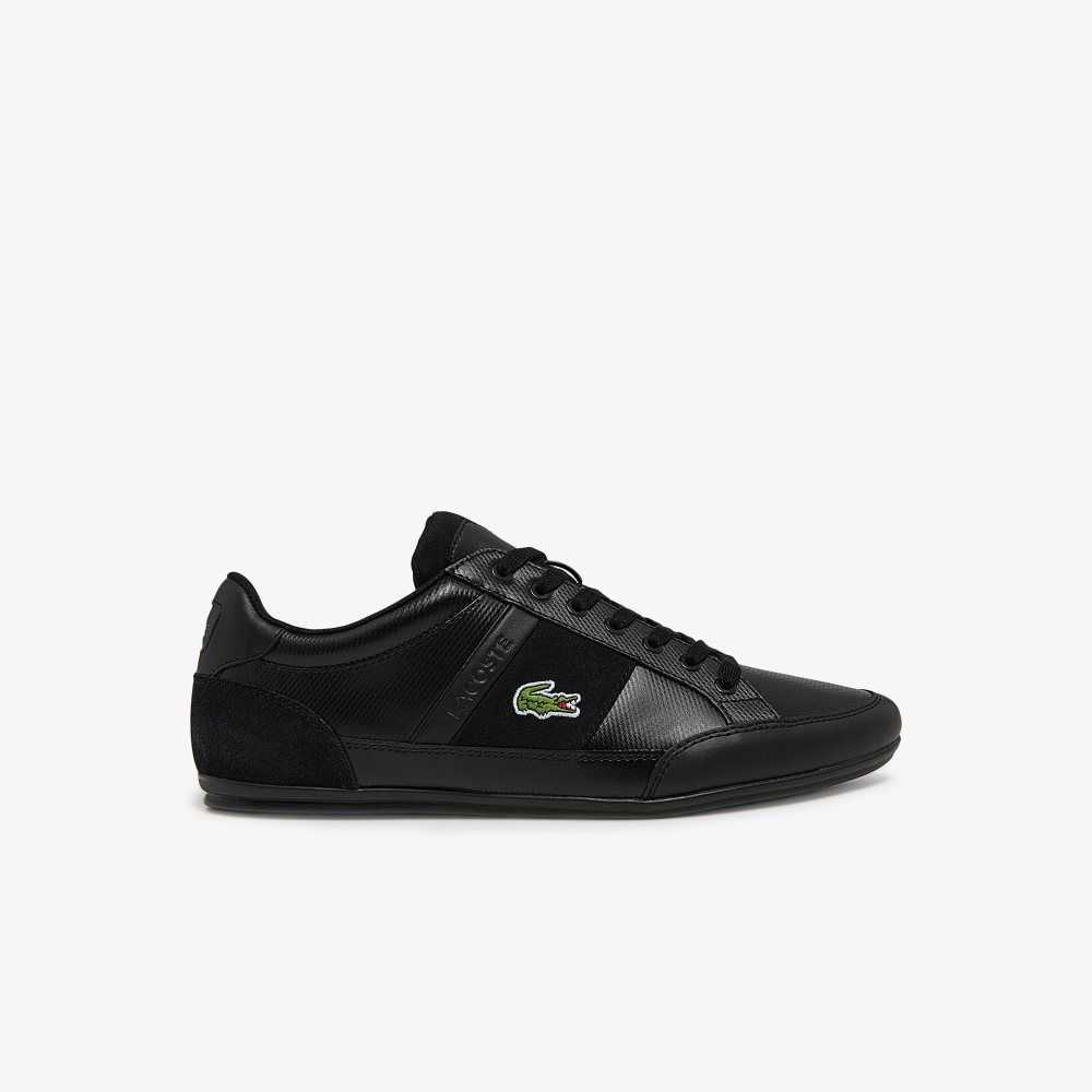 Lacoste Chaymon BL Leather Tonal Sneakers Blk/Blk | HBY-305248