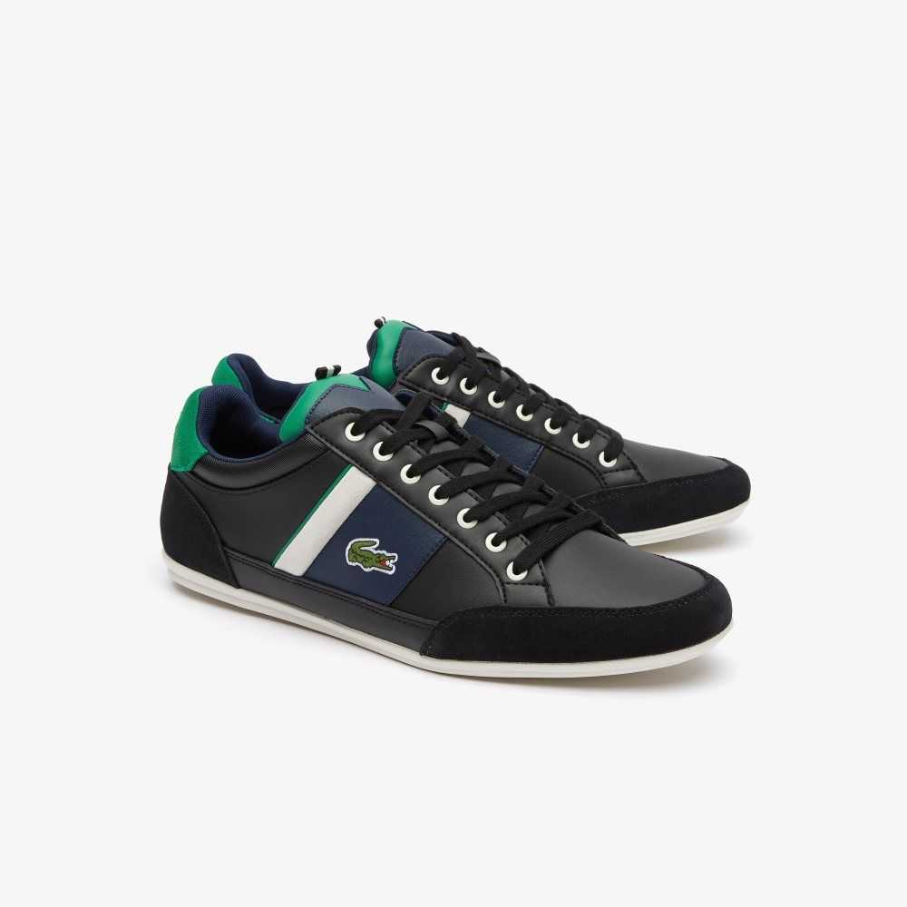 Lacoste Chaymon Leather Sneakers Black/Green | FZU-726504