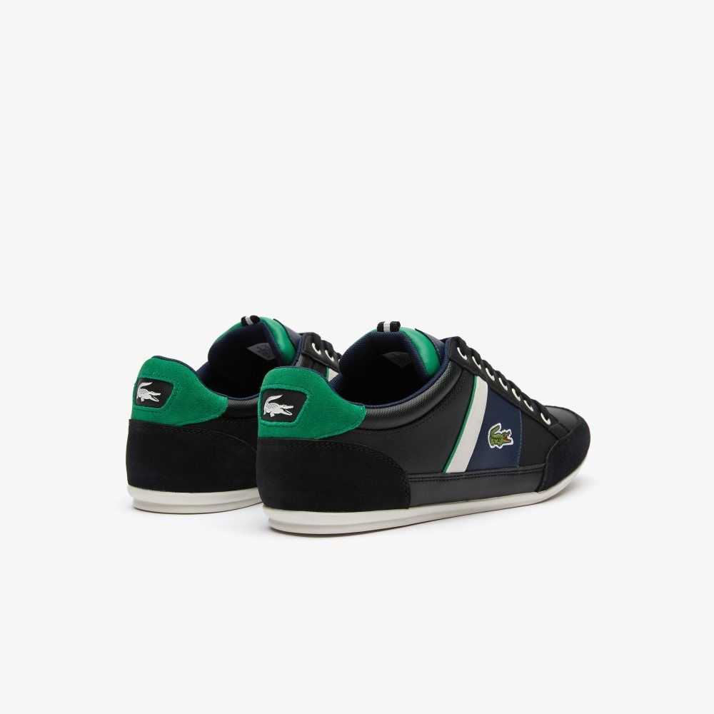 Lacoste Chaymon Leather Sneakers Black/Green | FZU-726504