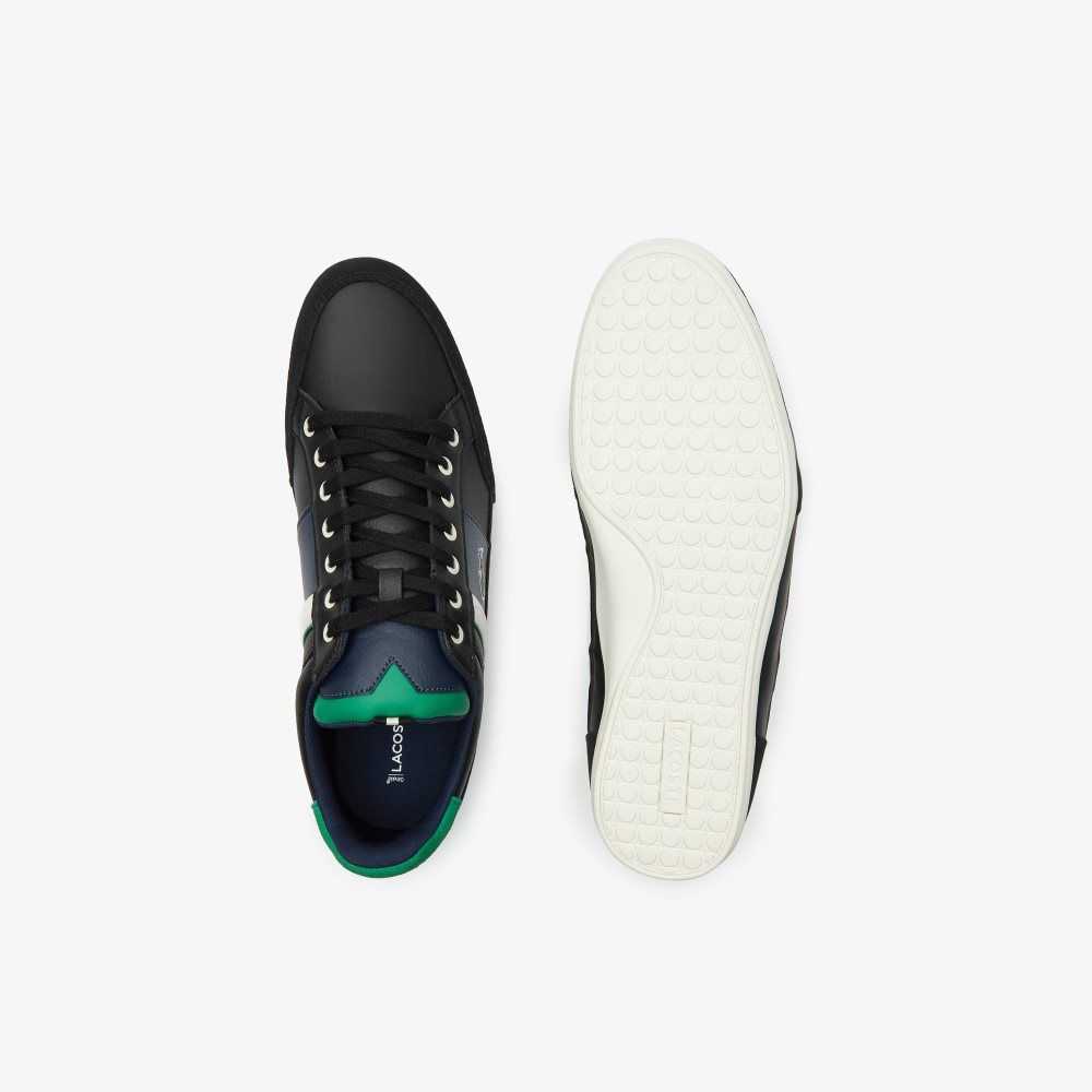 Lacoste Chaymon Leather Sneakers Black/Green | FZU-726504