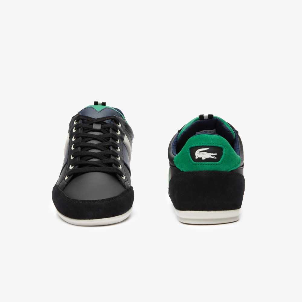 Lacoste Chaymon Leather Sneakers Black/Green | FZU-726504