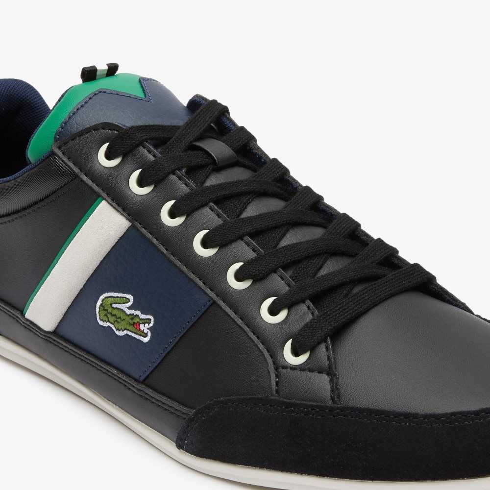 Lacoste Chaymon Leather Sneakers Black/Green | FZU-726504