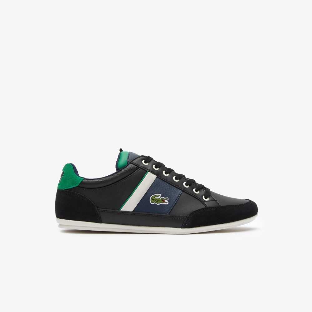 Lacoste Chaymon Leather Sneakers Black/Green | FZU-726504