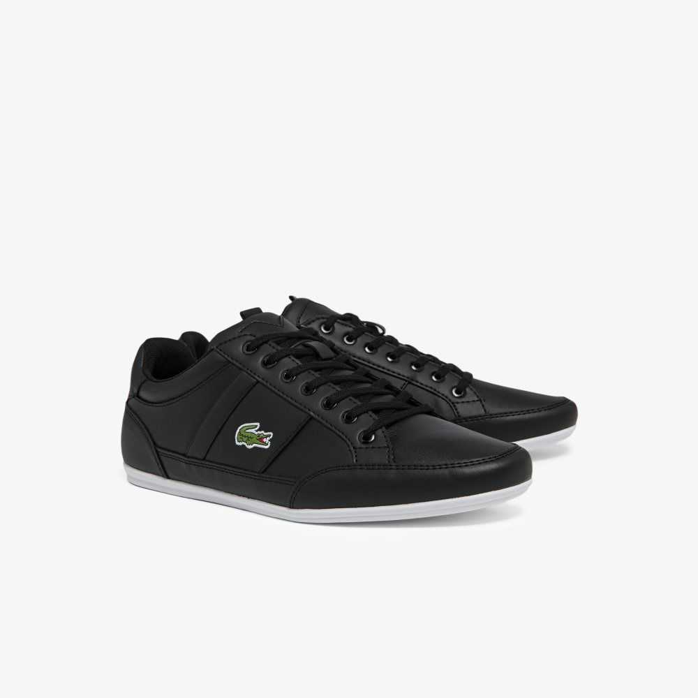 Lacoste Chaymon Leather Sneakers Black/White | LQF-012845