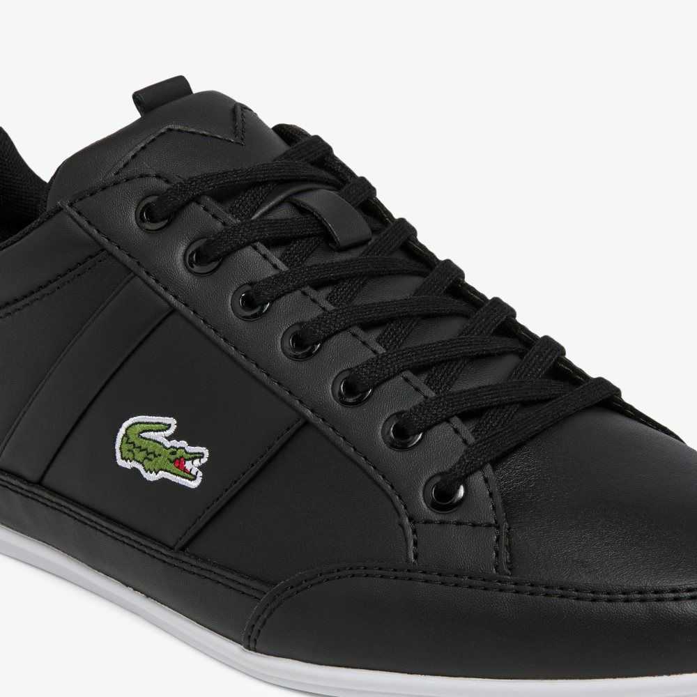 Lacoste Chaymon Leather Sneakers Black/White | LQF-012845