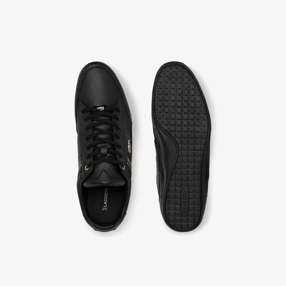 Lacoste Chaymon Leather Sneakers Blk/Blk | AXF-147089