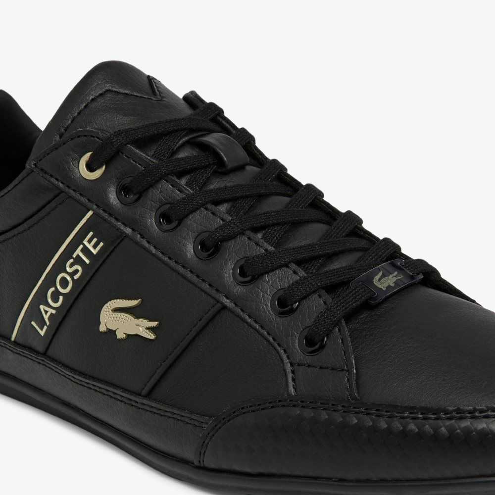 Lacoste Chaymon Leather Sneakers Blk/Blk | AXF-147089