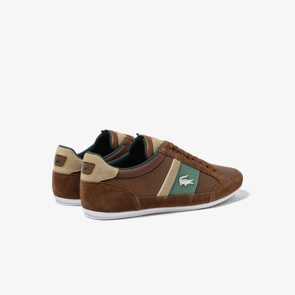 Lacoste Chaymon Leather Sneakers Dk Brw/Dk Grn | TEP-756139