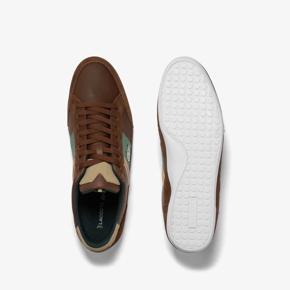 Lacoste Chaymon Leather Sneakers Dk Brw/Dk Grn | TEP-756139