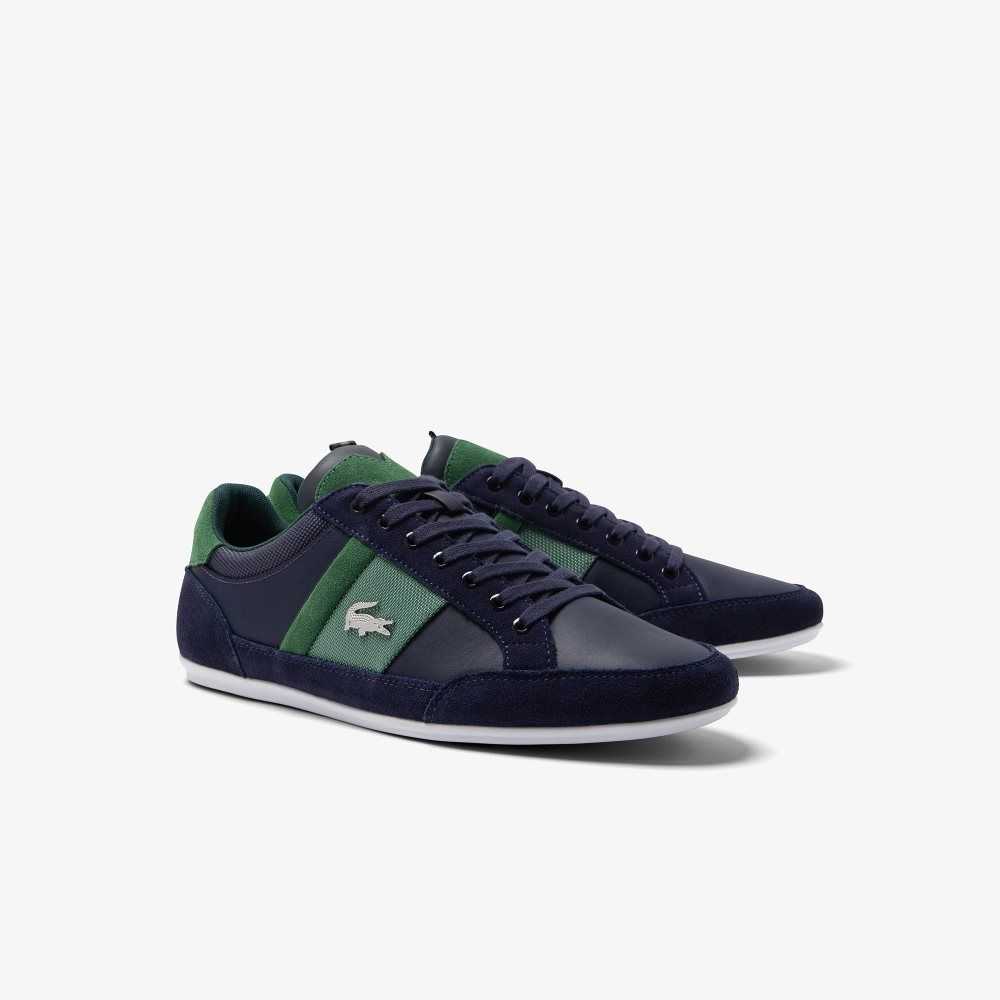 Lacoste Chaymon Leather Sneakers Navy/Green | TYB-514239