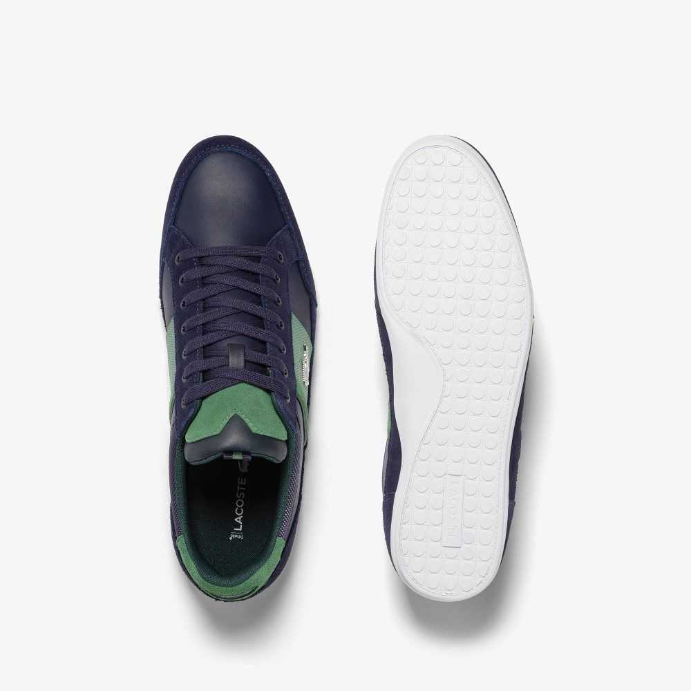 Lacoste Chaymon Leather Sneakers Navy/Green | TYB-514239