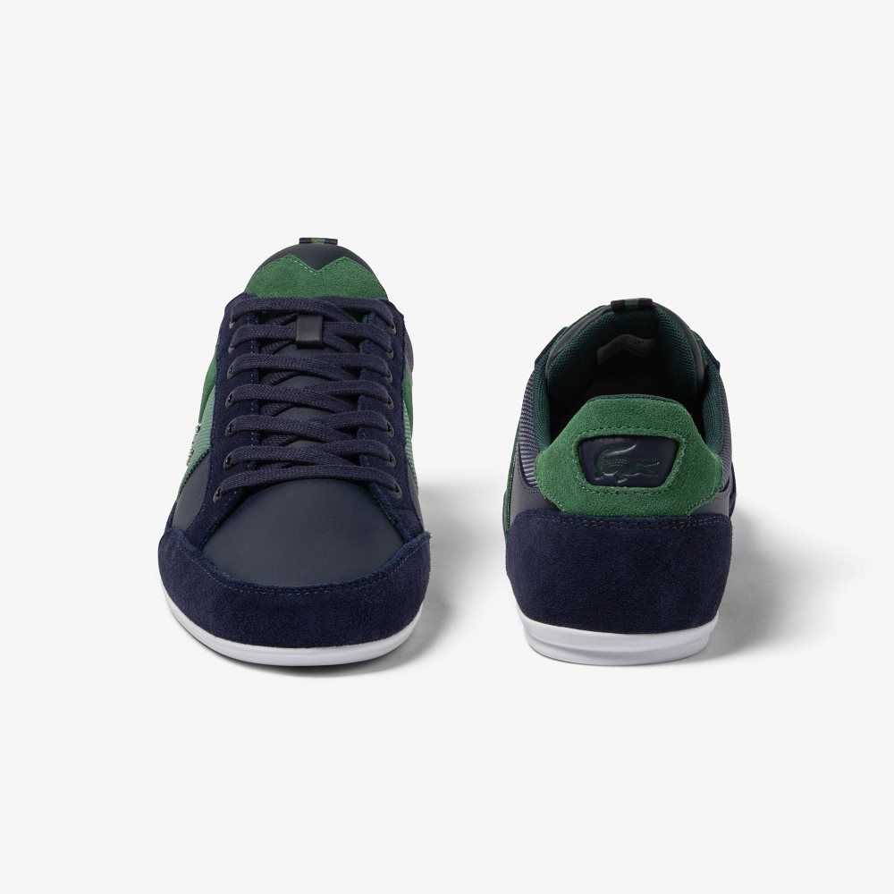 Lacoste Chaymon Leather Sneakers Navy/Green | TYB-514239